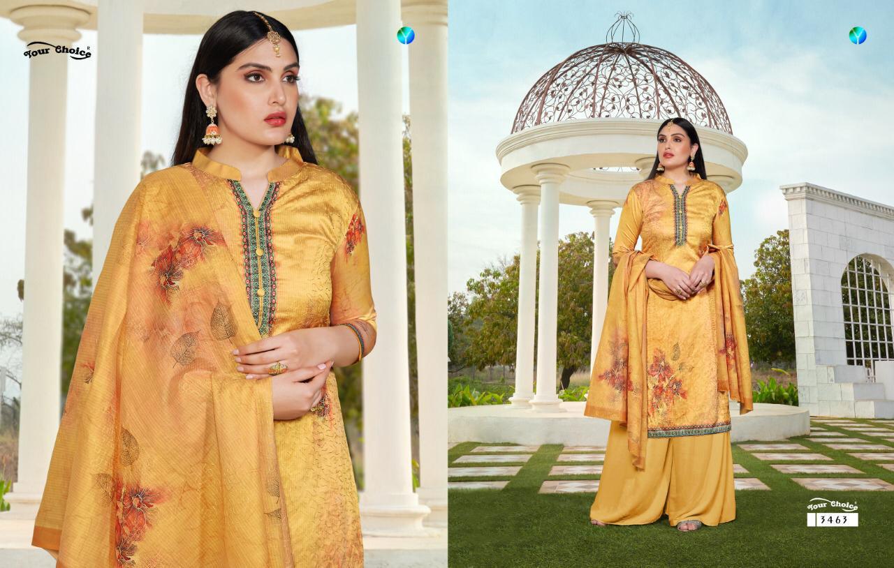 Your Choice Digital Print Cotton Plazzo Suit With Jam Silk Dupatta